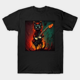 Cat Rock On metal T-Shirt